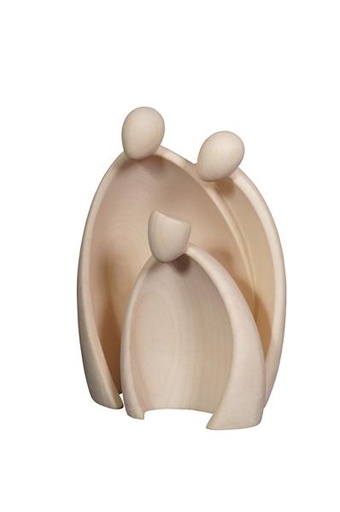 [KGR-57KAD09N] 3 Koningen/design 'Ambiente' - houtsnijwerk/natuur - H 9cm