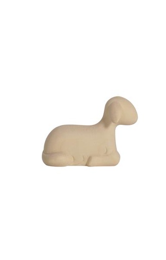[KGR-57L01MTA10N] Mouton couché 'LE-collection' - bois sculpté/natur - H 10cm