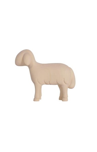 [KGR-57L01MTB10N] Staand schaap/strak 'LE-collectie' - houtsnijwerk/natuur - H 10cm