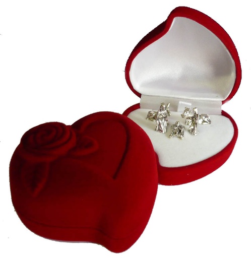 [KGR-59HRT090] Etui hartje met mini-kerstgroep