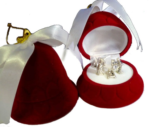 [KGR-59KLK156] Etui klokje met mini-kerstgroep