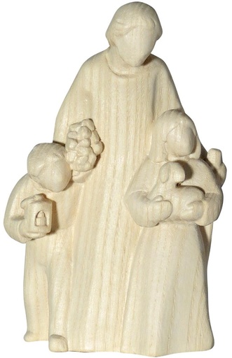 [KGR-69HDTR08N] Groupe des Bergers - Trionis groupe - bois sculpté/natur - H 8cm