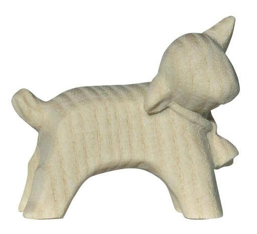 [KGR-69LAMTR08N] Agneau debout- Trionis groupe - bois sculpté/natur - H 8cm