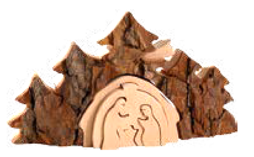 [KGR-77M8401] Nativity -3D in tree - 12x7cm