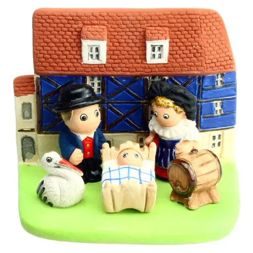 [KGR-85ALS] Crèche du monde 'France/Alsace' - 7x9cm
