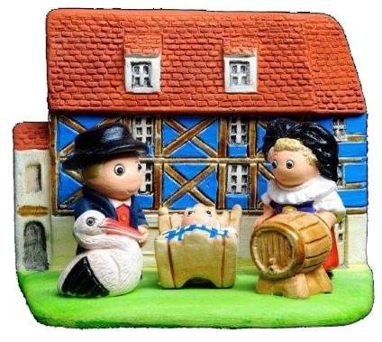 [KGR-85ALS] Kerstgroep "Frankrijk/Elzas" - 7x9cm