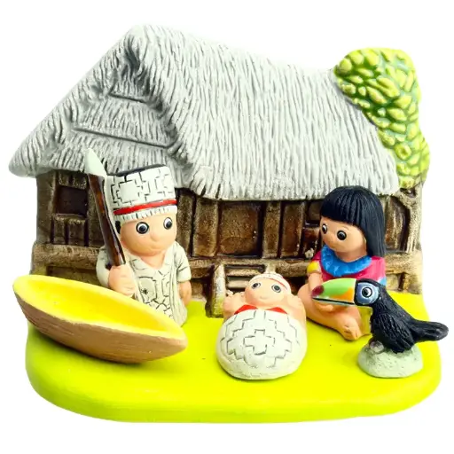[KGR-85AMA] Crèche du monde 'Amazone' - 7x9cm
