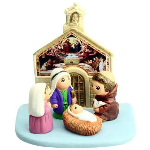 [KGR-85ASS] Crèche du monde 'Assise' - 7x9cm