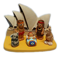 [KGR-85AUS] Crèche du monde 'Australie' - 7x9cm