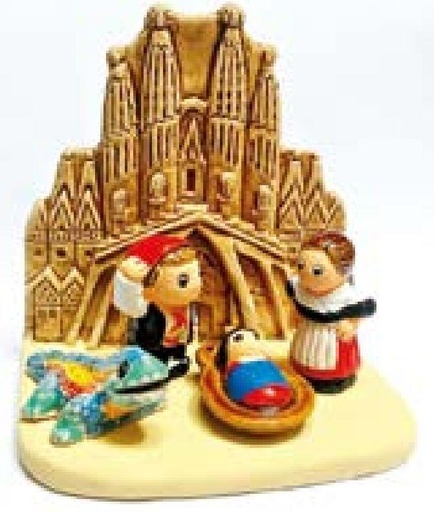 [KGR-85BAR] Crèche du monde 'Barcelone' - 7x9cm