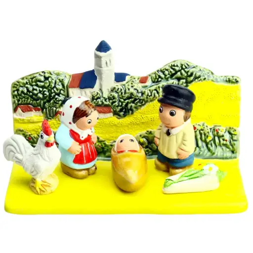 [KGR-85BEA] Crèche du monde - "France/Beauce" - 7x9cm