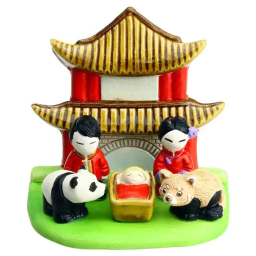 [KGR-85CHI] Crèche du monde 'Chine' - 7x9cm