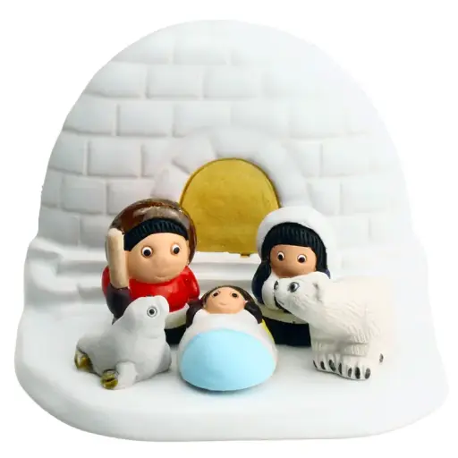 [KGR-85ESK] Kerstgroep "Eskimo" - 7x9cm