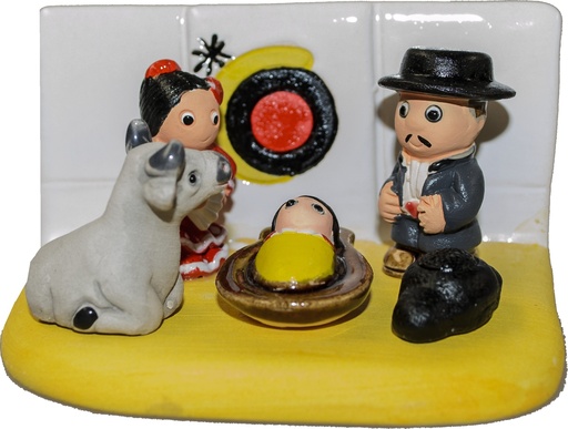 [KGR-85ESP] Crèche du monde 'Espagne' - 7x9cm