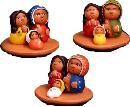 [KGR-85FAM61] Nativité/terre cuite - 4x4cm - assortiment