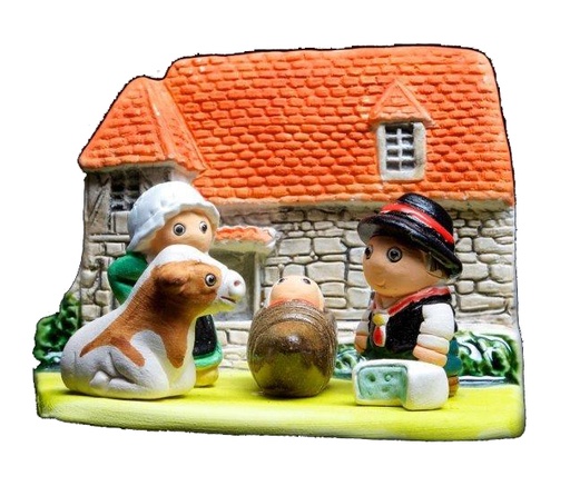 [KGR-85FRA] Crèche du monde 'France/Auvergne' - 7x9cm