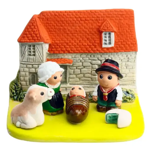 [KGR-85FRA] Kerstgroep "Frankrijk/Auvergne" - 7x9cm