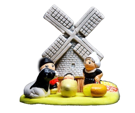 [KGR-85HOL] Crèche du monde 'Hollande' - 7x9cm