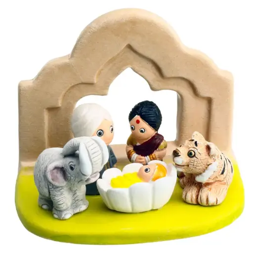 [KGR-85IND] Kerstgroep "India" - 7x9cm
