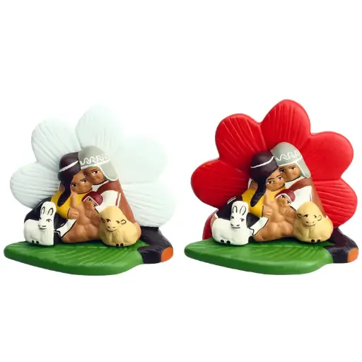 [KGR-85JOR22] H Familie/bloem terracotta - 6x7cm - assortiment