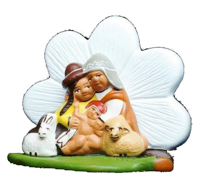 [KGR-85JOR22] H Familie/bloem terracotta - 6x7cm - assortiment