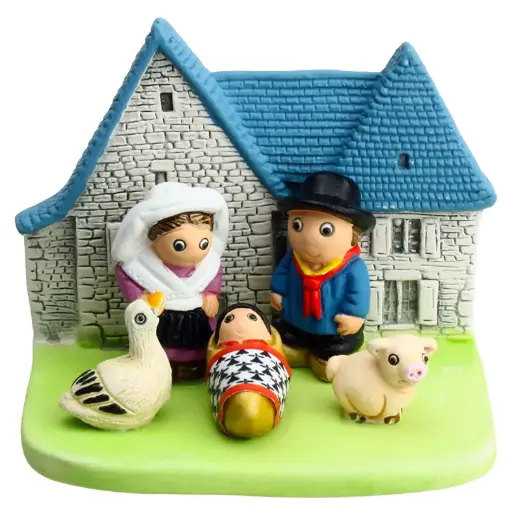 [KGR-85LIM] Crèche du monde - "France/Limousin" - 7x9cm