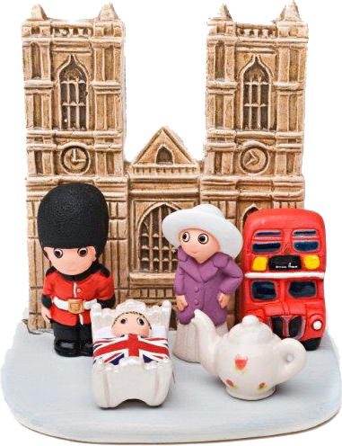 [KGR-85LON] Kerstgroep "Londen" - 7x9cm