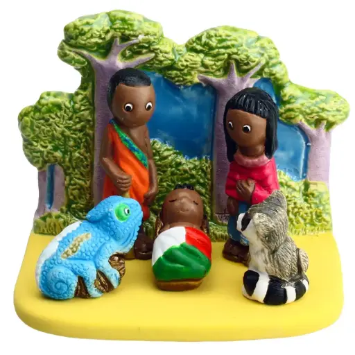 [KGR-85MAD] Crèche du monde 'Madagascar' - 7x9cm
