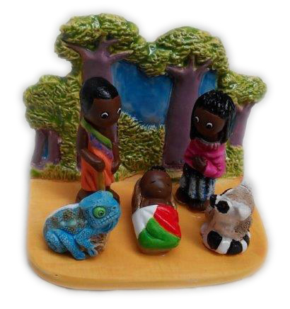 [KGR-85MAD] Crèche du monde 'Madagascar' - 7x9cm