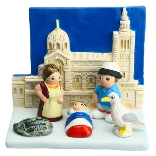 [KGR-85MAR] Crèche du monde 'France/Marseille' - 7x9cm