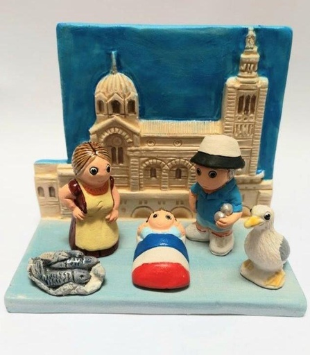 [KGR-85MAR] Kerstgroep "Frankrijk/Marseille" - 7x9cm