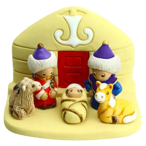 [KGR-85MON] Crèche du monde 'Mongole' - 7x9cm