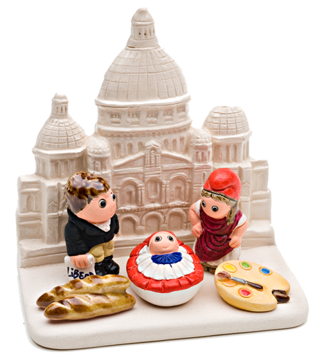 [KGR-85MTRE] Crèche du monde 'Montmartre' - 7x9cm