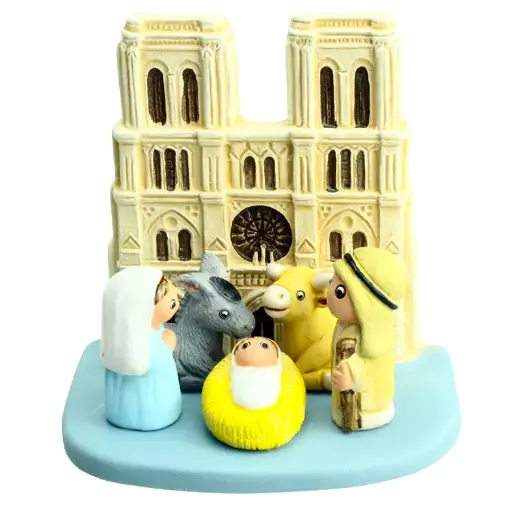 [KGR-85NDP] Crèche du Monde 'Notre Dame de PAris' - 7x9cm
