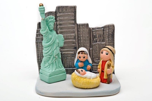 [KGR-85NEW] Crèche du monde 'New York' - 7x9cm