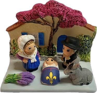 [KGR-85PRO] Crèche du monde 'France/Provence' - 7x9cm