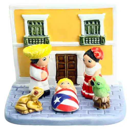 [KGR-85PTR] Crèche du monde 'Puerto Rico' - 7x9cm