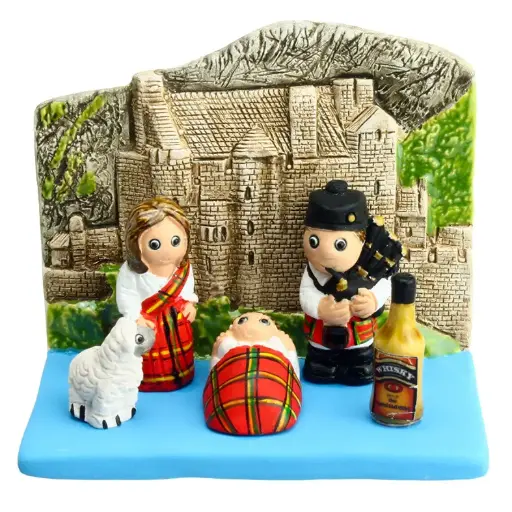 [KGR-85SCH] Kerstgroep "Schotland" - 7x9cm