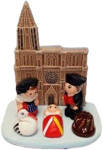 [KGR-85STR] Crèche du monde 'Strasbourg' - 7x9cm