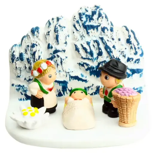 [KGR-85TRE] Crèche du monde 'Italie/Trentino' - 7x9cm