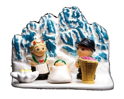 [KGR-85TRE] Kerstgroep "Italie/Trentino" - 7x9cm