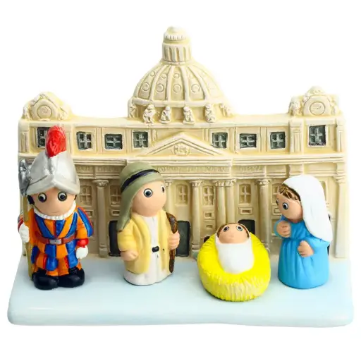 [KGR-85VAT] Crèche du monde 'Vatican' - 7x9cm