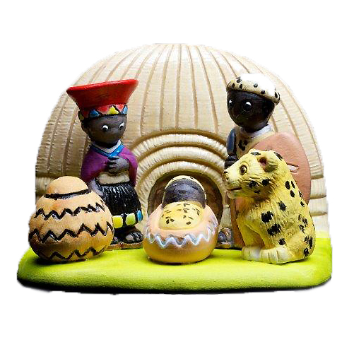 [KGR-85ZUL] Crèche du monde 'Zulu' - 7x9cm