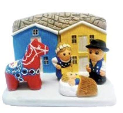 [KGR-85ZWE] Crèche du monde 'Suède' - 7x9cm