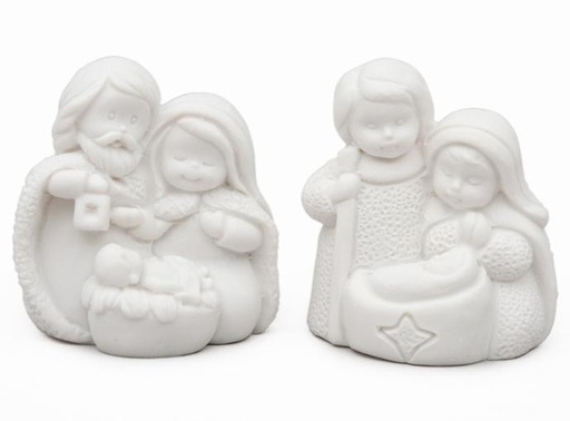 [KGR-92FAM12WT] Set van 2 H.Families kinderlijk poly/wit - H 4cm