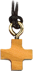[KOK-09772] Croix sur cordon carré - bois d'olivier (12x12mm)