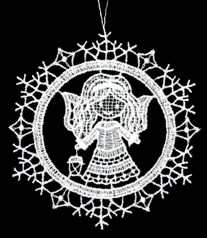 [KST-02M10] Pendentif dentelle - Ange/Lanterne - 9cm