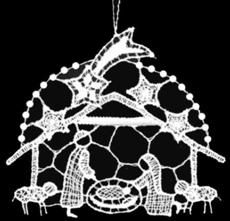 [KST-02M14] Lace hanger - Maria and Joseph - 9cm