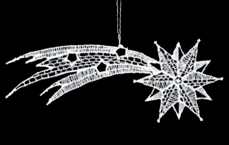 [KST-02M18] Pendentif dentelle - Comète - 9cm