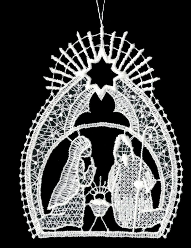 [KST-02M5] Lace hanger - Nativity scene - 9cm